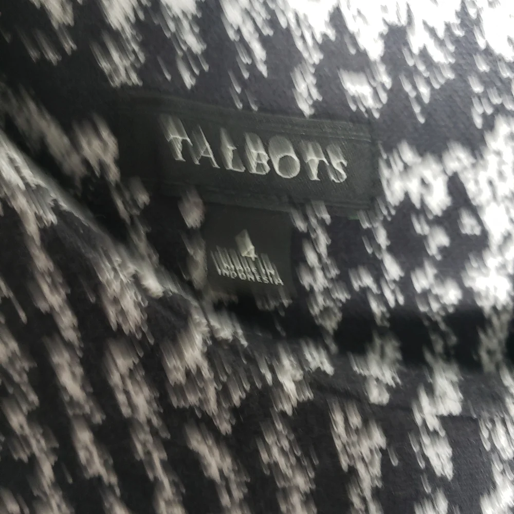 Talbots Womens Dress Black Sheath Workwear Houndstooth Cotton Blend Knit - Picture 5 of 8